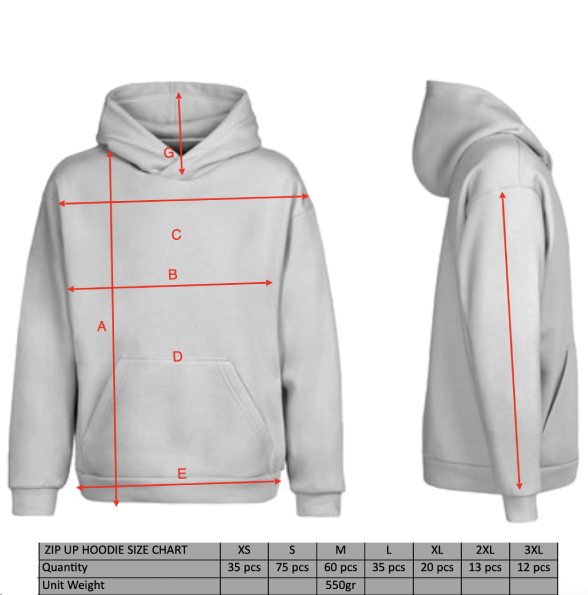Tech Pack example for sweatshirts